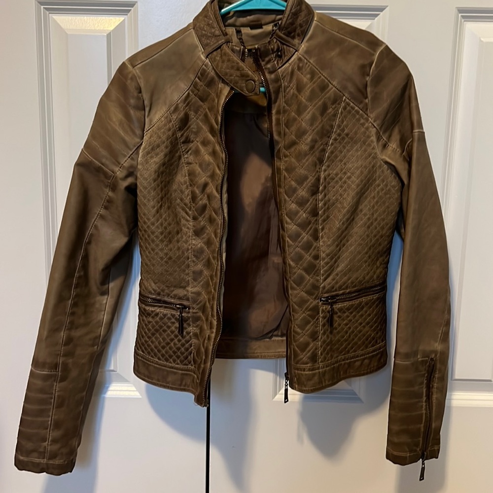 Brown Faux Leather Jacket